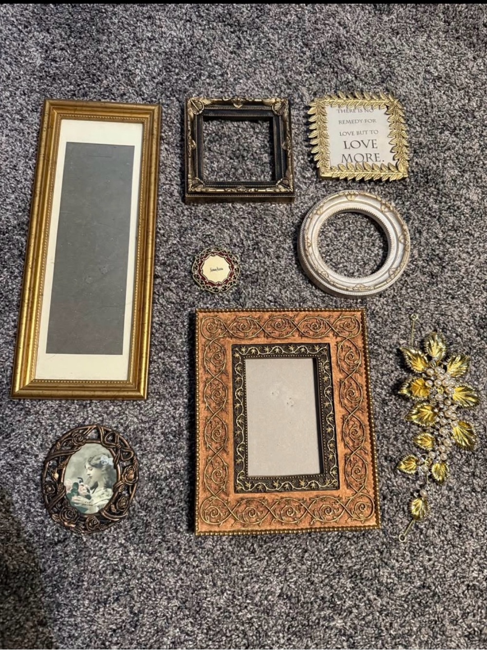 Assorted Decorative Picture Frames and Gold Leaf Accent Lot